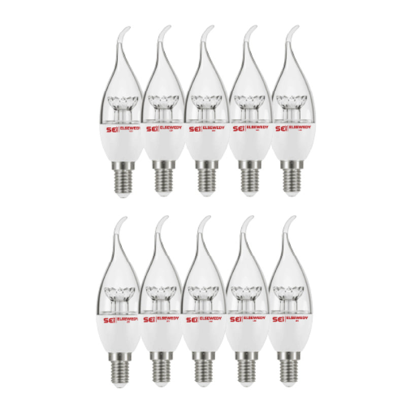 A Bundle of 10 Candle Crystal led Lamps 6 watt Daylight ( White Color )